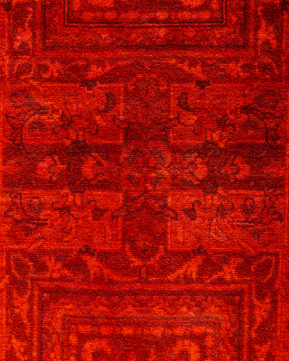 Contemporary Hand-Knotted Overdyed Orange Area Rug 4' 2" x 6' 5"