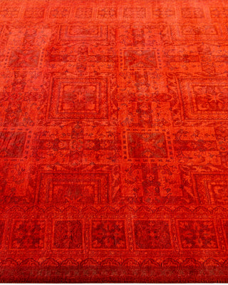 Contemporary Hand-Knotted Overdyed Orange Area Rug 4' 2" x 6' 5"