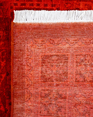 Contemporary Hand-Knotted Overdyed Orange Area Rug 4' 2" x 6' 5"