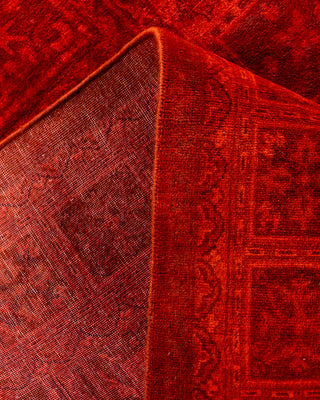 Contemporary Hand-Knotted Overdyed Orange Area Rug 4' 2" x 6' 5"
