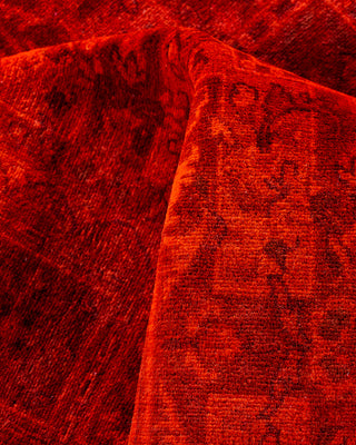 Contemporary Hand-Knotted Overdyed Orange Area Rug 4' 2" x 6' 5"