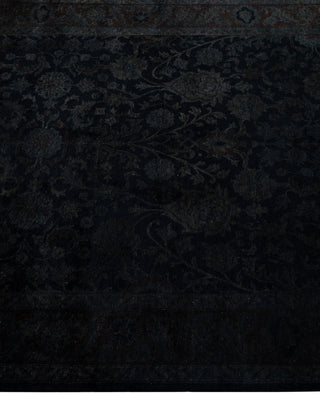 Contemporary Overdyed Wool Hand Knotted Black Area Rug 4' 2" x 6' 4"