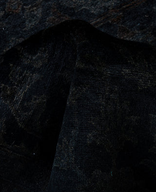 Contemporary Overdyed Wool Hand Knotted Black Area Rug 4' 2" x 6' 4"