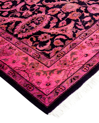 Contemporary Hand Knotted Overdyed Pink Area Rug 3' 1" x 5' 5"