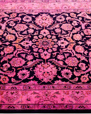 Modern Overdyed Hand Knotted Wool Pink Area Rug 3' 1" x 5' 5"