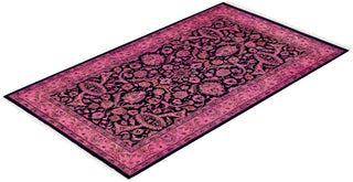 Contemporary Hand Knotted Overdyed Pink Area Rug 3' 1" x 5' 5"