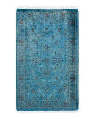 Contemporary Fine Vibrance Blue Wool Area Rug 3' 2" x 5' 0"