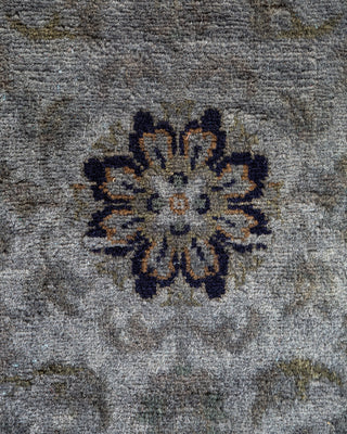 Modern Overdyed Hand Knotted Wool Gray Area Rug 3' 1" x 5' 3"