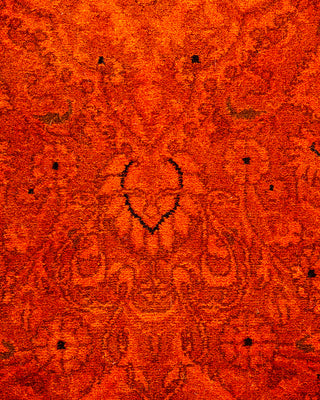 Modern Overdyed Hand Knotted Wool Orange Area Rug 8' 4" x 10' 5"