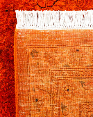 Modern Overdyed Hand Knotted Wool Orange Area Rug 8' 4" x 10' 5"