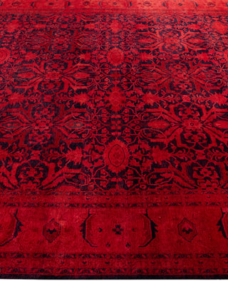 Contemporary Overdyed Wool Hand Knotted Pink Area Rug 8' 2" x 10' 3"