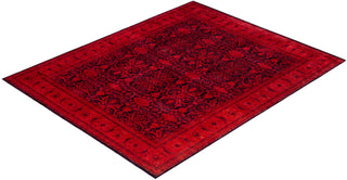 Contemporary Overdyed Wool Hand Knotted Pink Area Rug 8' 2" x 10' 3"