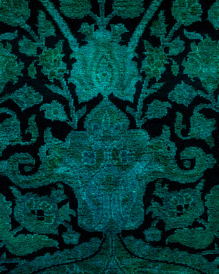 Contemporary Fine Vibrance Blue Wool Area Rug - 4' 7" x 6' 9"
