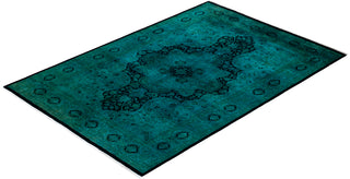 Contemporary Hand Knotted  Blue Area Rug 4' 7" x 6' 9"