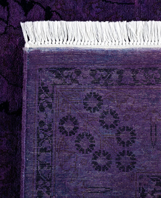 Contemporary Overdyed Wool Hand Knotted Purple Runner 3' 2" x 16' 4"
