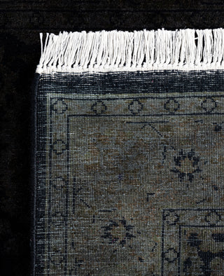 Contemporary Overdyed Wool Hand Knotted Black Runner 2' 8" x 12' 2"