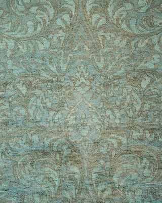 Modern Overdyed Hand Knotted Wool Blue Runner 2' 7" x 8' 10"