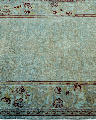 Modern Overdyed Hand Knotted Wool Blue Runner 2' 7" x 8' 10"