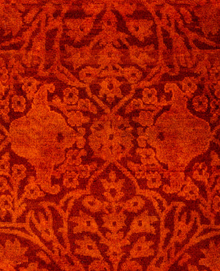 Contemporary Overdyed Wool Hand Knotted Orange Runner 2' 5" x 17' 10"