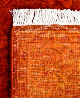 Contemporary Overdyed Wool Hand Knotted Orange Runner 2' 5" x 17' 10"
