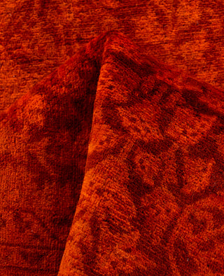 Contemporary Overdyed Wool Hand Knotted Orange Runner 2' 5" x 17' 10"