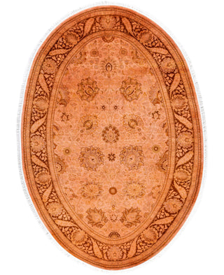 Contemporary Overdyed Wool Hand Knotted Pink Area Rug 4' 1" x 6' 1"