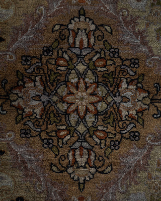 Contemporary Hand-Knotted Overdyed Brown Octagon Area rug 9' 1" x 9' 1"
