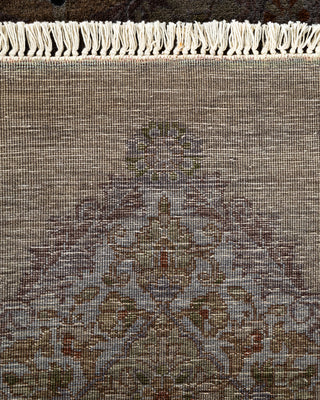 Contemporary Hand-Knotted Overdyed Brown Octagon Area rug 9' 1" x 9' 1"