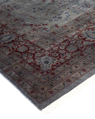 Contemporary Fine Vibrance Gray Wool Area Rug - 8' 1" x 10' 7"