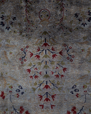 Contemporary Fine Vibrance Gray Wool Area Rug - 8' 1" x 10' 7"