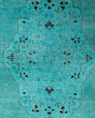 Contemporary Hand-Knotted Overdyed Blue Area Rug 6' 3" x 9' 4"