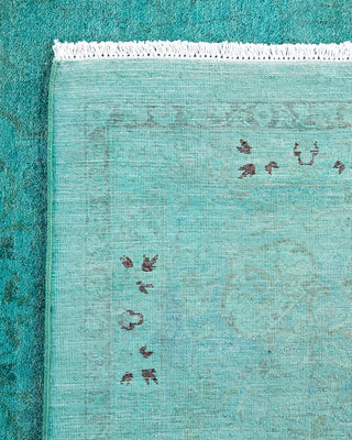 Contemporary Hand-Knotted Overdyed Blue Area Rug 6' 3" x 9' 4"