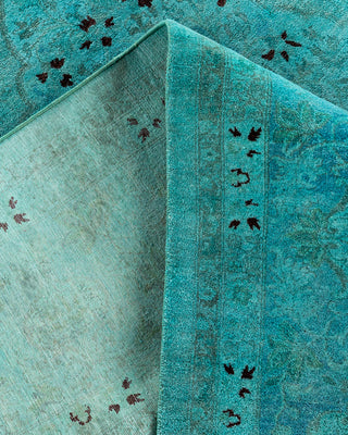 Contemporary Hand-Knotted Overdyed Blue Area Rug 6' 3" x 9' 4"