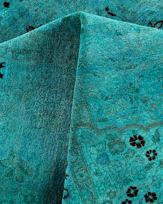 Contemporary Hand-Knotted Overdyed Blue Area Rug 6' 3" x 9' 4"