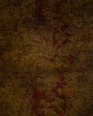 Contemporary Hand-Knotted Overdyed Brown Square Area Rug 5' 10" x 6' 3"