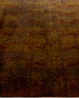 Contemporary Hand-Knotted Overdyed Brown Square Area Rug 5' 10" x 6' 3"