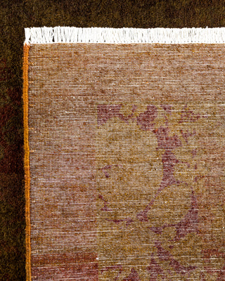 Contemporary Hand-Knotted Overdyed Brown Square Area Rug 5' 10" x 6' 3"