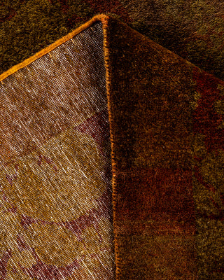 Contemporary Hand-Knotted Overdyed Brown Square Area Rug 5' 10" x 6' 3"
