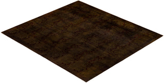 Modern Overdyed Hand Knotted Wool Brown Square Area Rug 5' 10" x 6' 3"