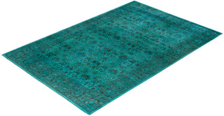 Fine Vibrance, One-of-a-Kind Hand-Knotted Area Rug  - Blue, 6' 2" x 9' 2"