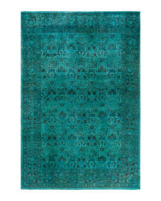 Fine Vibrance, One-of-a-Kind Hand-Knotted Area Rug  - Blue, 6' 2" x 9' 2"
