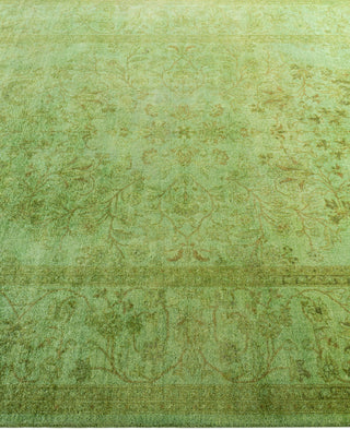 Contemporary Overdyed Wool Hand Knotted Green Area Rug 4' 9" x 6' 7"