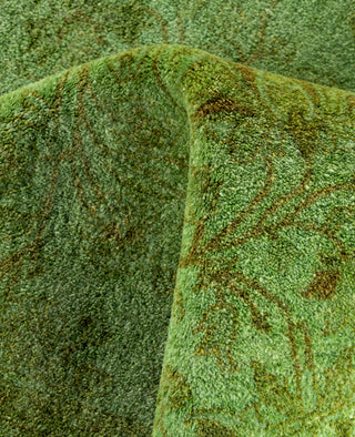Contemporary Overdyed Wool Hand Knotted Green Area Rug 4' 9" x 6' 7"