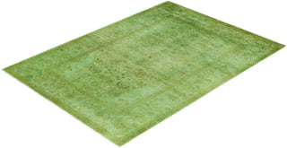 Contemporary Overdyed Wool Hand Knotted Green Area Rug 4' 9" x 6' 7"