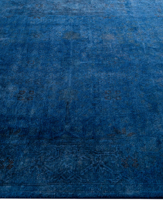 Overdyed One-of-a-Kind Wool Blue Area Rug 4' 2" x 6' 6"