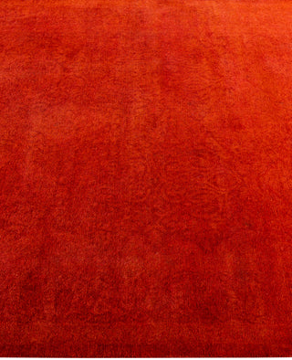 Contemporary Overdyed Wool Hand Knotted Pink Area Rug 4' 2" x 6' 1"