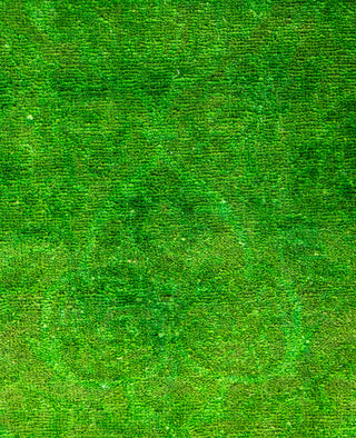 Contemporary Overdyed Wool Hand Knotted Green Area Rug 3' 2" x 3' 7"