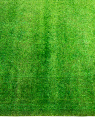 Contemporary Overdyed Wool Hand Knotted Green Area Rug 3' 2" x 3' 7"