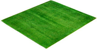 Contemporary Overdyed Wool Hand Knotted Green Area Rug 3' 2" x 3' 7"