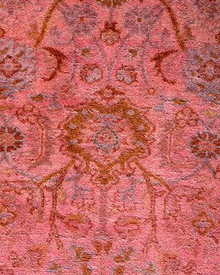 Contemporary Overyed Wool Hand Knotted Pink Area Rug 3' 2" x 5' 1"